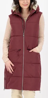 Immagine prodotto di Giga.dx, giubbotto imbottito lungo da donna, modello Gilmour, color borgogna, taglia 42