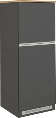 Produktbild von Küchen-Vorratsschrank Dcasasol, Mehrzweckschrank, 2-türiger Kühlschrankschrank, 100 % Italy, 60 x 60 x 165 cm, Anthrazit und Eiche