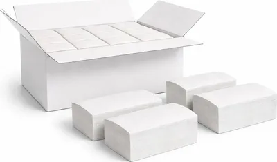 Produktbild von PACKEO Papierhandtuch Papierhandtücher VZZ-Falz 25×23 cm | 2-lagig weiß - 4000 Blatt