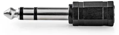 Produktbild von Nedis Stereo-Audio-Adapter - 6.35 mm Stecker - 3.5 mm Buchse - Vernickelt - Gerade - ABS - Schwarz - 1 Stück - Box