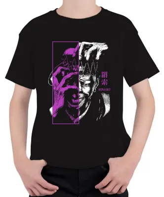 Obrázok produktu pre Tričko s motívom Jujutsu Kaisen, Kenjaku, anime, záporák, fialová farba, neonový štýl, grunge, darček, detské, čierna farba, veľkosť 152