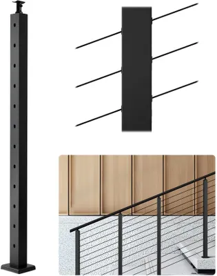 Zdjęcie produktu dla Słupek poręczy kablowej 106,7x3x5cm z otworami 30° - 1 sztuka - 1JZLGZXHS106VRA3X001V0