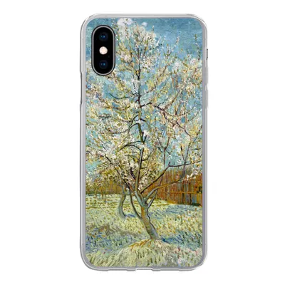 Produktbild von MuchoWow® Handyhülle Schutzhülle Hülle für iPhone X Blühender Pfirsichbaum - Vincent van Gogh Silikon Softcase Handy Hülle - Handyhülle