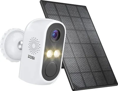 Zdjęcie produktu dla Bezprzewodowa kamera solarna ZOSI 3MP 2K z panelem słonecznym, wykrywanie osób