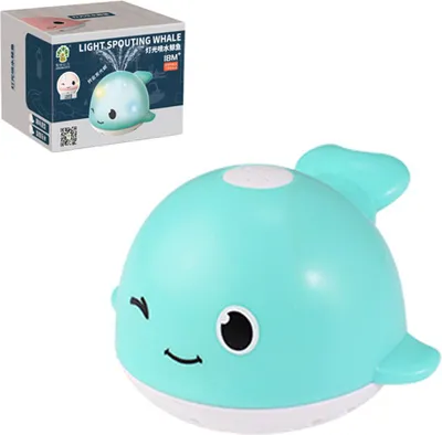 Produktbild von Baby Badewanne Spielzeug Wasser Spray Kleinwal Beleuchtung Automatische Sensing Sprinkler Badezimmer Spielzeug grün