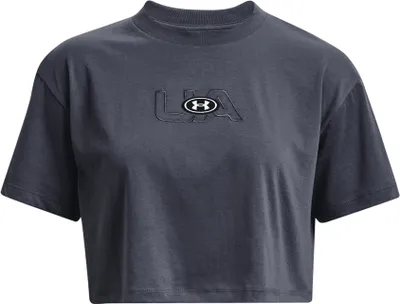 Obrázek produktu pro Under Armour BRANDED LOGO CROP SS Downpour Gray S