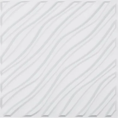 Immagine prodotto di set di 12 pannelli murali 3D - Rivestimento murale in PVC 50x50cm - 2,97m² onde bianco opaco - Design d'interni e decorazione di pareti
