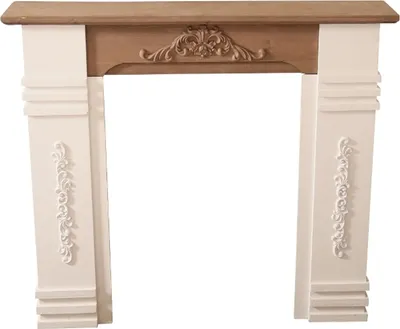 Immagine prodotto di Casa Padrino cornice per camino in stile country bianco/marrone antico 110 x 22 x h. 98 cm - Mobili Shabby Chic
