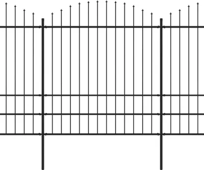 Produktbild von vidaXL Gartenzaun mit Speerspitze Stahl 504 x 200 cm Schwarz