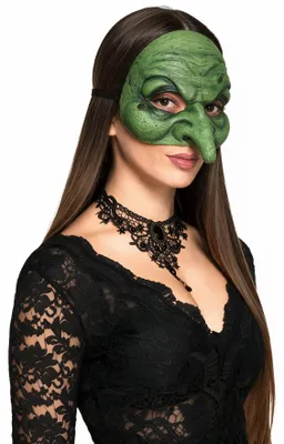Produktbild von Grüne Hexenmaske - Halloween Fasching Kostüm Maske