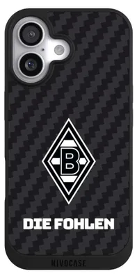 Produktbild von NIVOCASE Handyhülle für Apple iPhone 17 Hülle NIVOpure Case Schwarz Borussia Mönchengladbach Carbon Gladbach