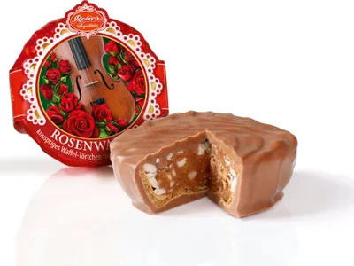 Produktbild von Reber Rosenwalzer Pastete mit Nougat und Haselnüssen in Alpenmilch 30g
