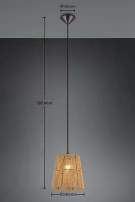 Obrázek produktu pro TRIO Reality R31041026 HOLM závesné svietidlo D240mm 1xE27 ?ierna, béžová