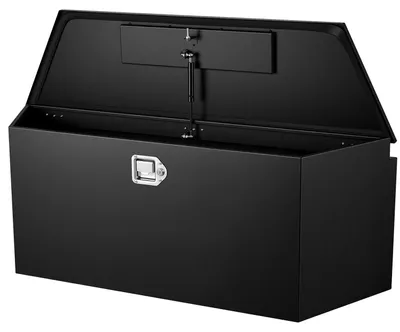 Imagen del producto de Caja para enganche de remolque, 1245 x 353 x 470 mm. Caja de herramientas de acero para enganche de remolque, organizador de almacenamiento resistente con cerradura y llaves, cofre de herramientas utilitario para camionetas, vehículos recreativos, SUV, vehículos todoterreno, color