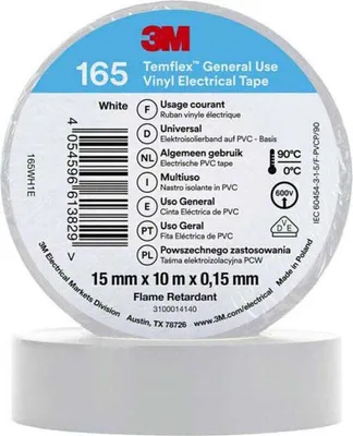 Zdjęcie produktu dla 3m Temflex 165 Taśma izolacyjna 10 M Przezroczysta 15 mm Przezroczysta 15 mm