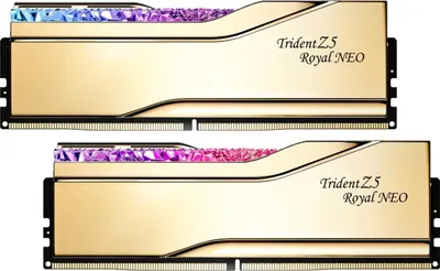 Produktbild von DIMM 32 GB DDR5-8000 (2x 16 GB) Dual-Kit (gold, F5-8000J3848H16GX2-TR5NG, Trident Z5 Royal Neo, AMD EXPO)