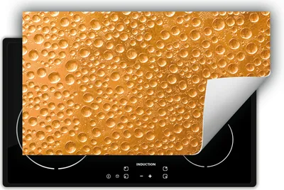 Produktbild von DarHaus Herdabdeckplatte 90x52 cm Anti Rutsch Matte Aufrollbar, Tropfen - Gold
