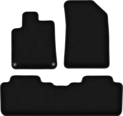 Obrázek produktu pro Velurové autokoberce na míru pro Citroen C5 I (2001-2008, kombi, sedan) černé, sada 3 ks, s úchyty
