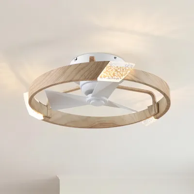 Produktbild von Parrot Uncle Deckenventilator mit Licht und Fernbedienung, 51 cm LED Holz, dimmbar, 3 Lichtfarben, 6 Geschwindigkeiten, DC-Motor