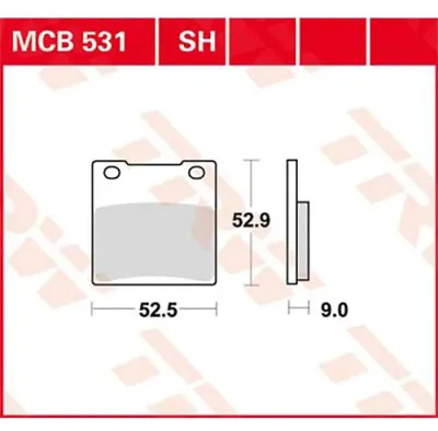Obrázek produktu pro Sada brzdových destiček TRW MCB531SH RF600R GN76B ZRX1200 ZRT20A