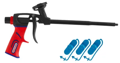 Produktbild von POLYNOR Schaumpistole TEFLON PRO - Set mit 3 Winkel-Düsen - Für Polynor-Schäume - Für Sprüh- und Montageschäume