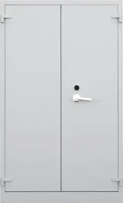 Produktbild von Lüllmann® Flügeltürenschrank, feuergeschützt, 5 OH, 1950 x 1200 x 550 mm, lichtgrau