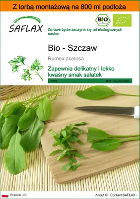 Zdjęcie produktu dla SAFLAX - Garden in the bag - Bio - Szczaw - 400 Nasiona - Z podłożem uprawowym w praktycznej, samorozkładającej się torbie - Rumex acetosa
