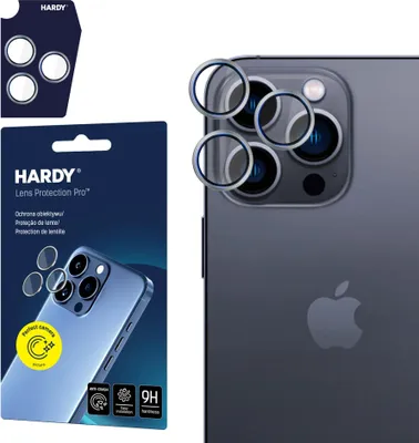 Obrázek produktu pro Szkło Na Obiektyw 3Mk Hardy Lens Protection Pro Do Apple Iphone 16 Pro / 16 Pro Max - Srebrne