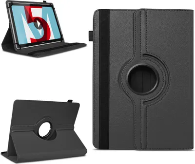 Produktbild von Tablet Hülle für Huawei MediaPad T5 T3 T2 T1 10.1 Tasche Schutzhülle 360 DrehbarFarben:Schwarz