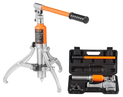 Obrázek produktu pro VEVOR Hydraulický stahovák ozubených kol, maximální nosnost 5 t, stahovák ložisek kol, 2 nebo 3čelisťový stahovák, vertikální a horizontální, hydraulický stahovák s čelistmi 228,6 mm a kufrem na stahování