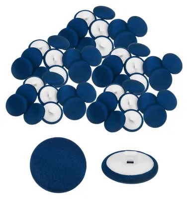 Productafbeelding van Satijnknoppen - 50 stuks - Om aan te naaien voor kleding en handwerk - 20 mm - Donkerblauw