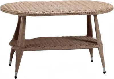 Produktbild von Couchtisch Beige Luxus Möbel Patio Design Rattan Oval Modern Hochwertig Möb
