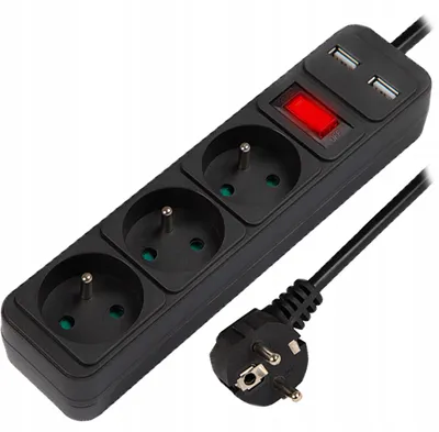 Imagen del producto de Blow PR-370WSP/USB: Regleta de enchufes triple con USB, 1.5 metros