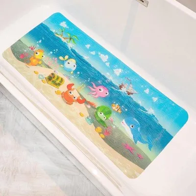 Immagine prodotto di Tappetino antiscivolo per bambini e neonati - Per un bagno sicuro e confortevole per i più piccoli, 86 x 39 cm, blu