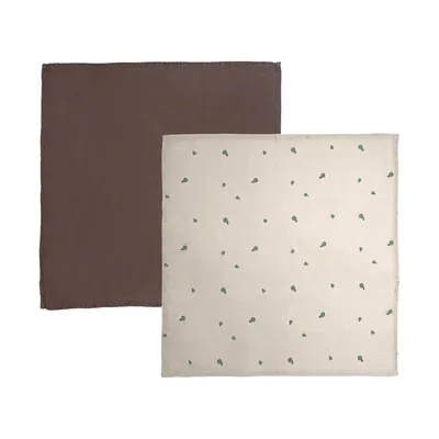 Produktbild von OYOY Mini Yummy Muslin 2er-Set Musselin-Tücher 70x70 cm aus Baumwolle Spucktuch Swaddle Baby mit Fruchtprint