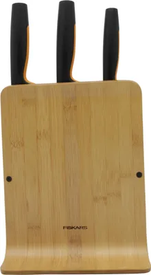 Produktbild von Fiskars 1057553 Bambus Design-Messerblock mit 3 Messern, Kunststoff