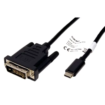 Obrázek produktu pro ROLINE 11.04.5830, 1 m, USB typu C, DVI, Samec, Samec, 3840 x 2160 px