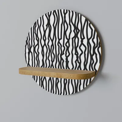 Produktbild von SPACEREBELS Wandregal Holz - dekoratives Hängeregal - Schweberegal für Wohnzimmer - Regalbrett Kinderzimmer Schlafzimmer - Rundes Regal für Wände - 34 x 34 Eiche Riva Finish