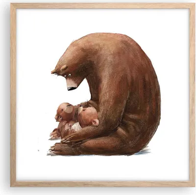 Produktbild von Gerahmtes Poster - Rahmen in heller Eiche - Bär Teddybären Kinder - 50x50 cm - Wand Bild - Wanddeko - Wandbilder - Kunstposter - Wandposter - Bilderrahmen - Bilder - Kunstdruck - P2NAC50x50-4732