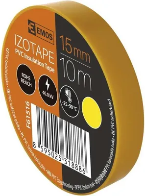 Produktbild von 10 Rollen Gelb Elektriker Klebeband PVC Isolierband Isoband - 15mm x 10m