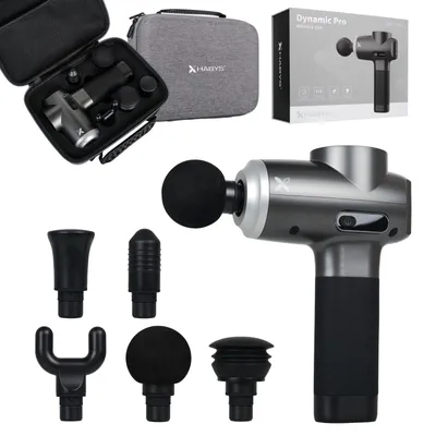 Produktbild von Habys Dynamic Pro Massagepistole | Massage Gun | Elektrisches Vibrationsmassagegerät mit verstellbarem Kopf, 5 Aufsätzen & USB-C