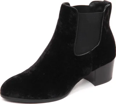 Produktbild von E4270 tronchetto donna Samt HOGAN H314 scarpe schwarz Schuh Stiefel Frau