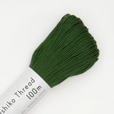 Immagine prodotto di Olympus Sashiko, filo di cotone, gomitolo, colore 129, verde foresta, circa 100 metri, prodotto in Giappone