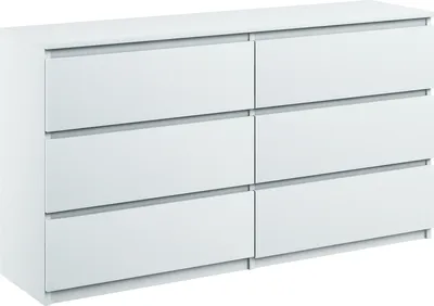 Produktbild von Kommode mit 6 Schubladen breite 140cm Sideboard moderne weiss mat