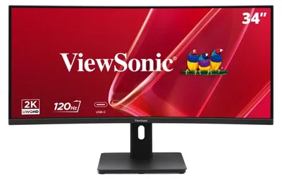 Obrázek produktu pro Viewsonic VA VA3420C-2, 86,4 cm (34"), 3440 x 1440 px, UltraWide Quad HD, LED, 3,5 ms, Černá