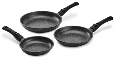 Productafbeelding van Pradel Excellence - PCUI001032 - Set van 3 premium aluminium koekenpannen, diameters: 20, 24 en 28 cm