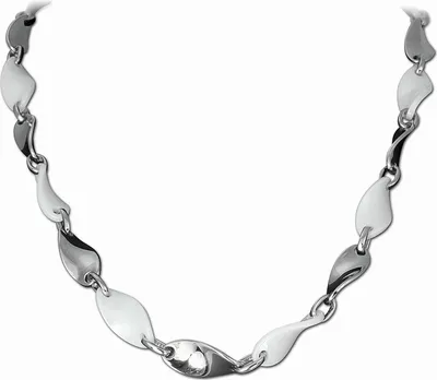 Immagine prodotto di Collana Amello 51cm acciaio inox Vetroceramica gioielli a onda argento bianco ESKX08W