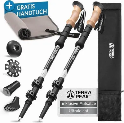 Produktbild von Leichter Teleskopstock für Wandern und Nordic Walking