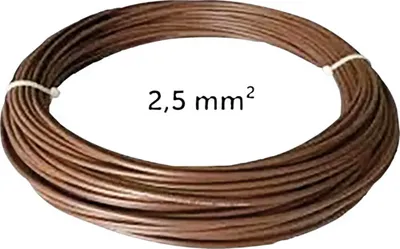 Obrázek produktu pro Hnědý vodič pro uhlíkové fólie LARX 2,5 mm2, návin 25 m