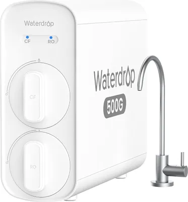Immagine prodotto di Waterdrop G5P500 Filtro per acqua a osmosi inversa, sistema a osmosi inversa a 7 stadi, sistema di filtraggio dell'acqua RO 500G, 2:1 da puro a scarico, riduce TDS PFAS